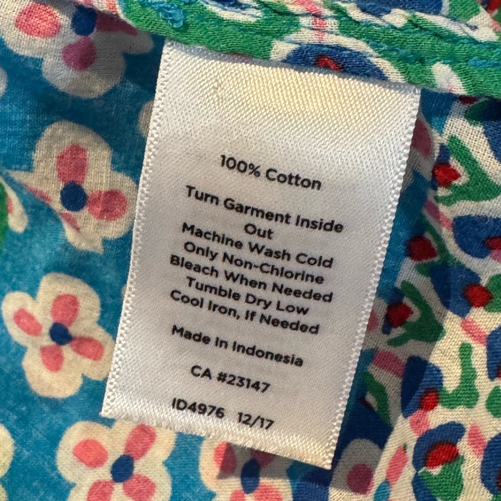 Talbots Blue and Green Floral Top - Picture 6 of 8